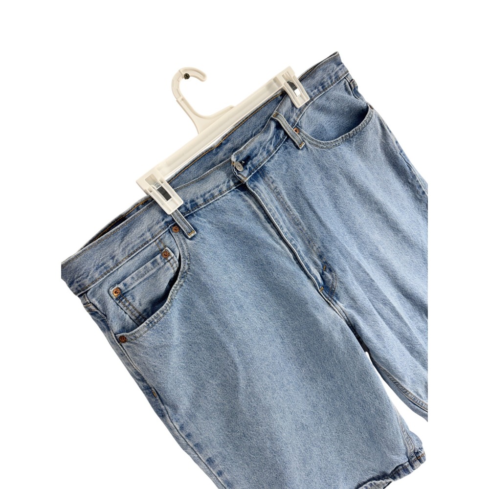 Levis 469 Loose Fit Denim Shorts Light Wash Blue Mens W42 L9.5 5-Pocket Cotton
